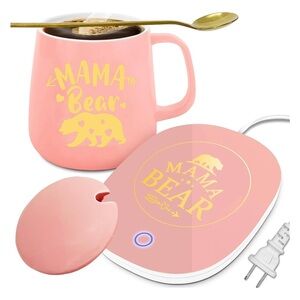 Mama Bear Pink Ceramic Mug and Warmer Set Gift Box Included